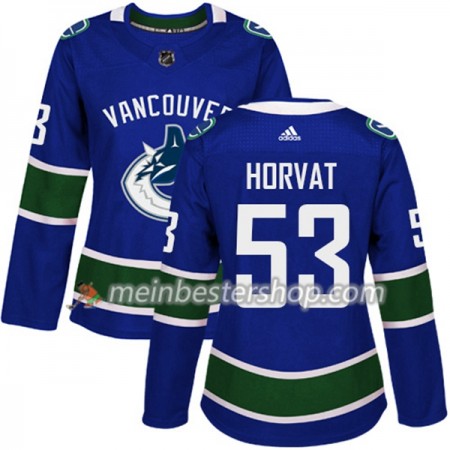 Vancouver Canucks Bo Horvat 53 Adidas 2017-2018 Blau Trikot Authentic - Dame